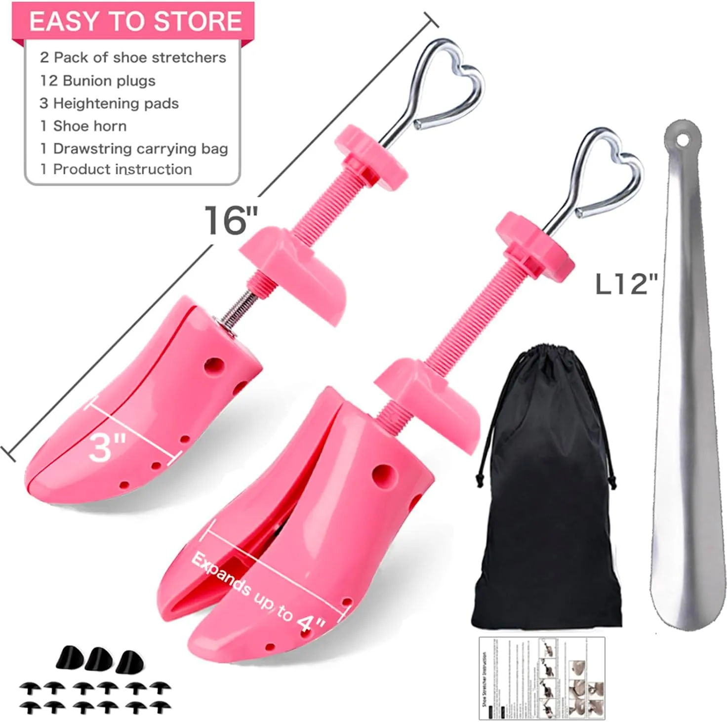 LANNEY Shoe Stretcher for Women & Men Wide Feet - Premium Shoe Expander Widener Stretch Length Width