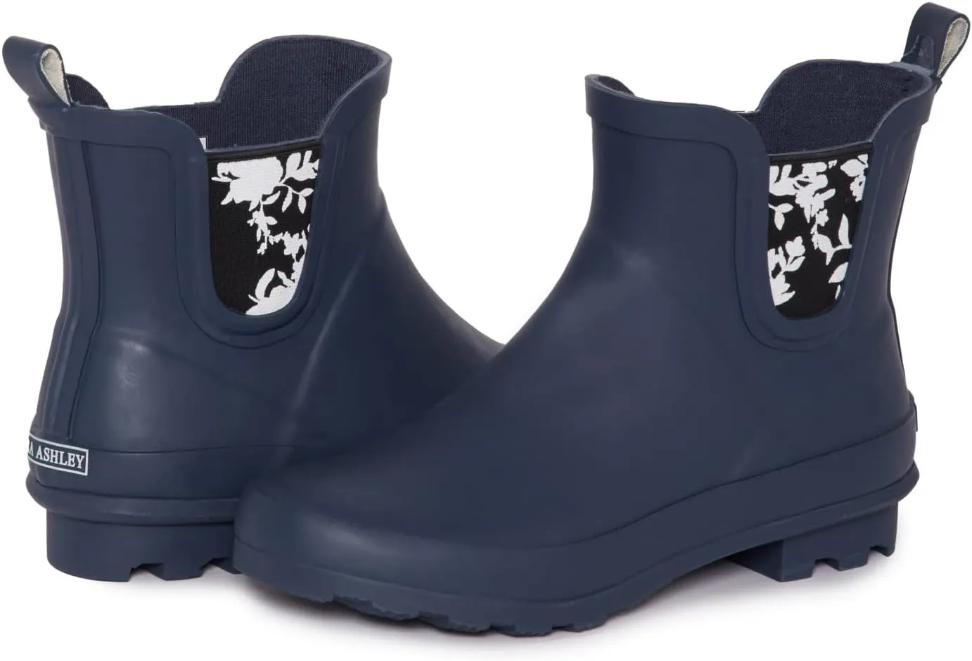 Laura Ashley Ladies Mid Cut Ankle Height Rubber Rain Boots, Lightweight Waterproof Booties for Women