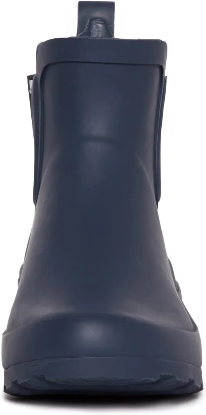 Laura Ashley Ladies Mid Cut Ankle Height Rubber Rain Boots, Lightweight Waterproof Booties for Women