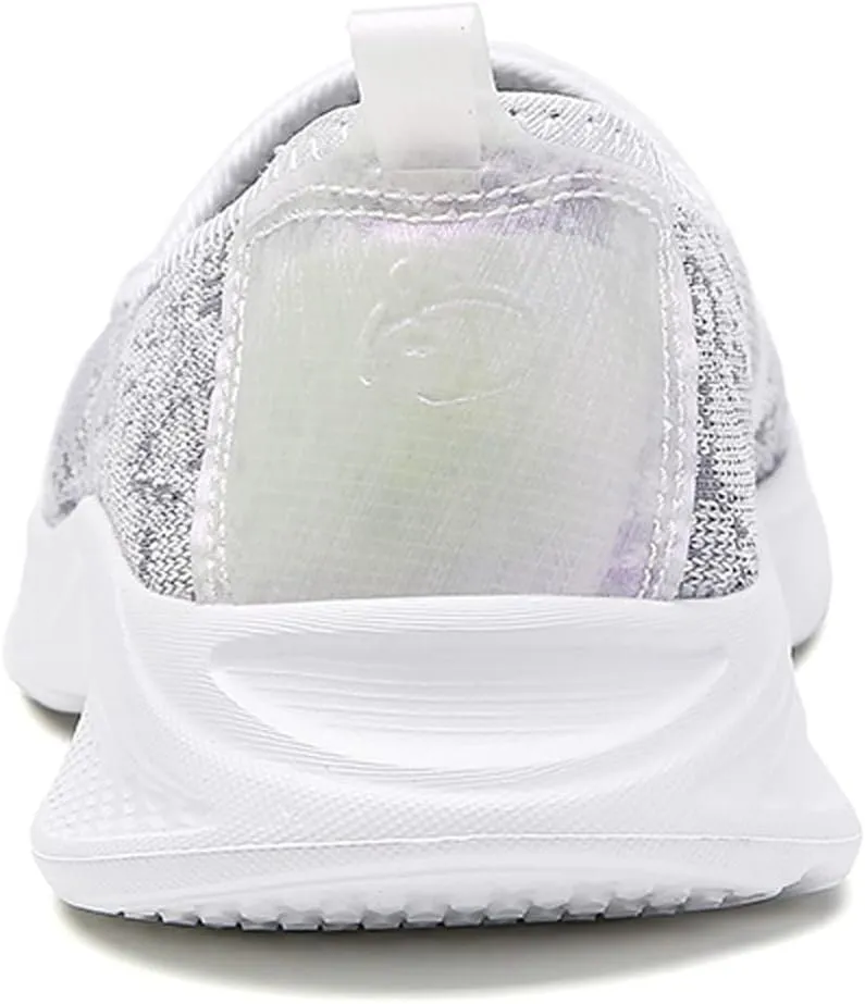 Leisure Women's Slip On Travel Soft Sole Comfortable Shoes Outdoor Mesh Runing Fashion Sports Breathable Mens Size 14 (White, 7)