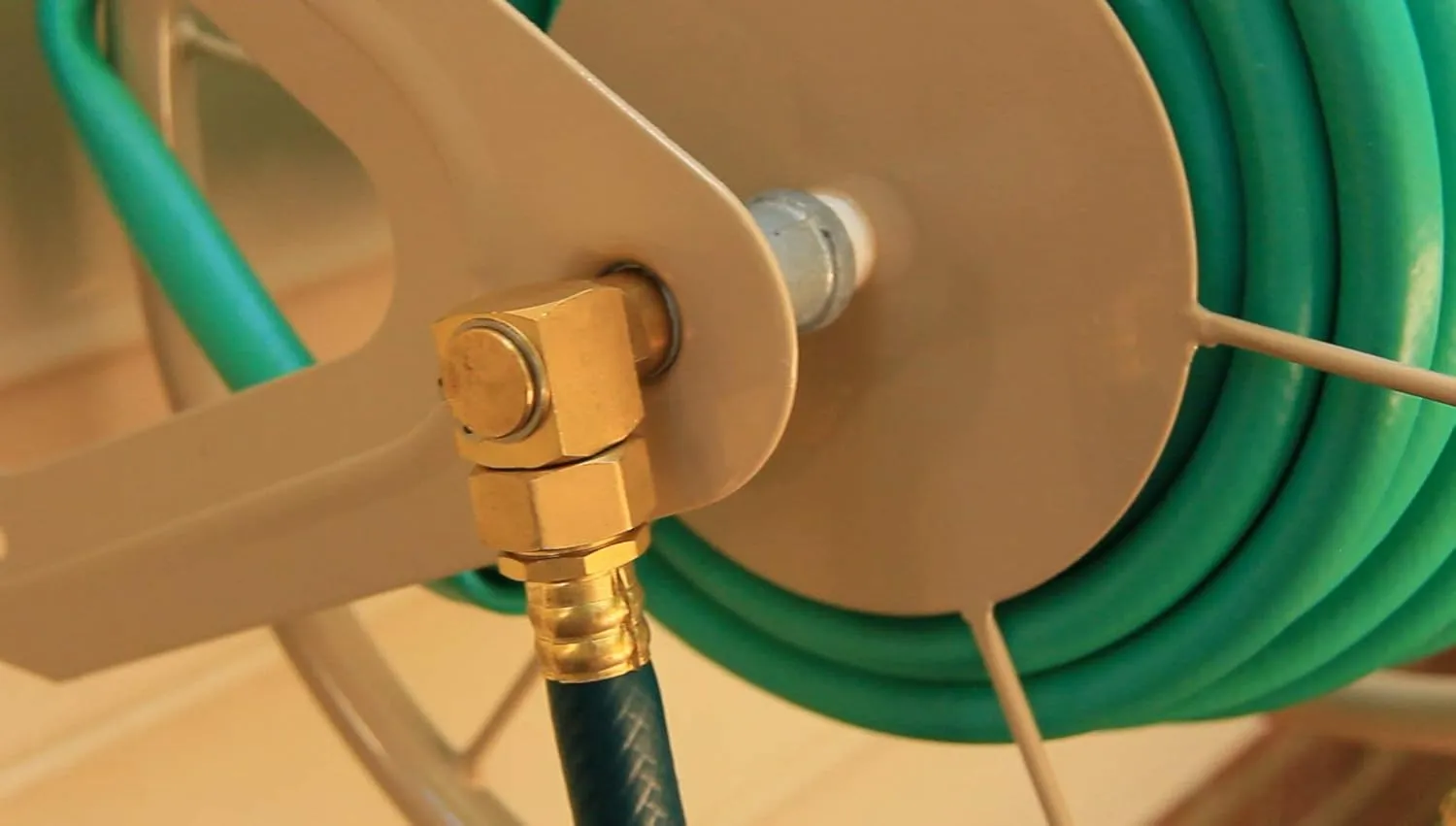 Liberty Garden Products 703-2 Multi-Purpose Steel Garden Wall/Floor Mount Hose Reel, Tan Poly