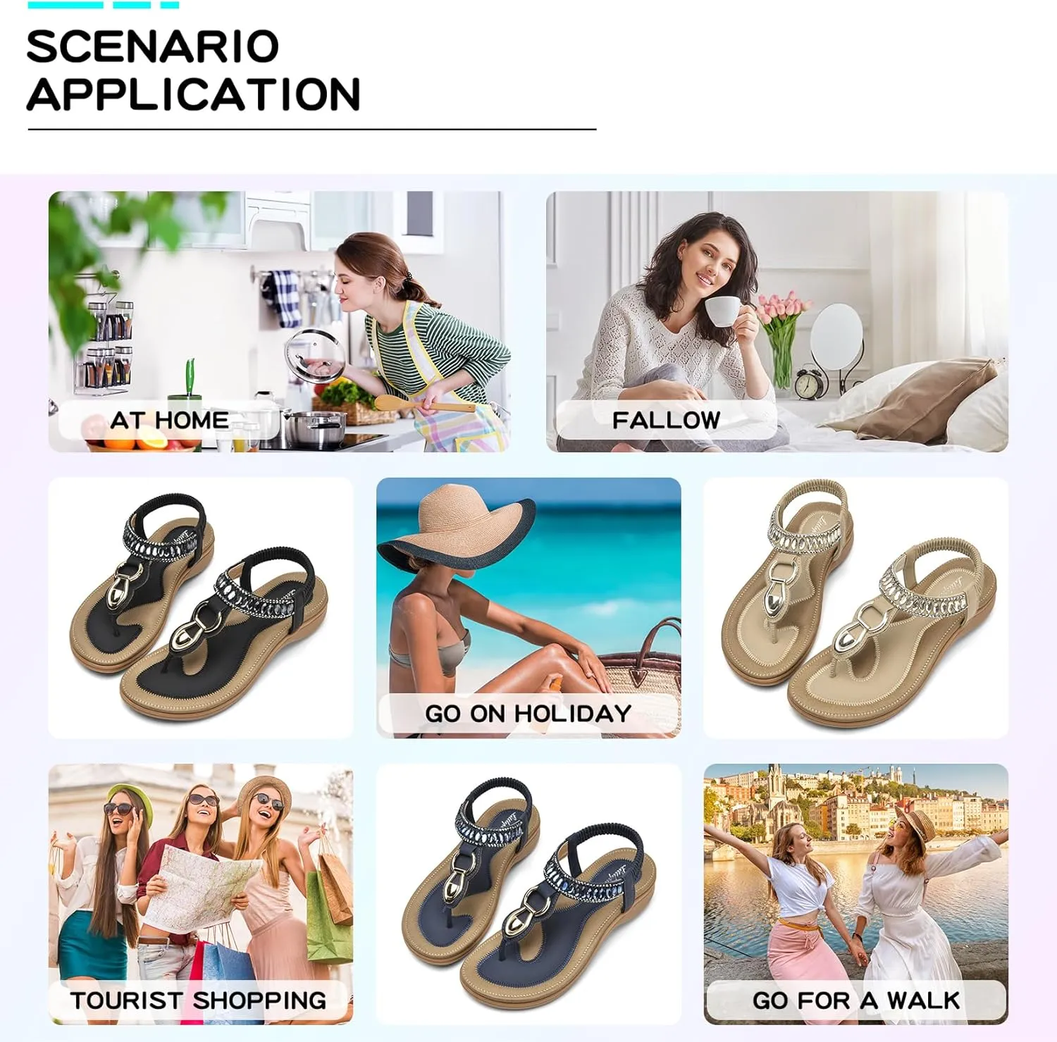 Littleplum Womens Sandals Comfort Arch Support Sandals Summer Walking Shoes Casual Ankle Elastic Flip Flops Shoes