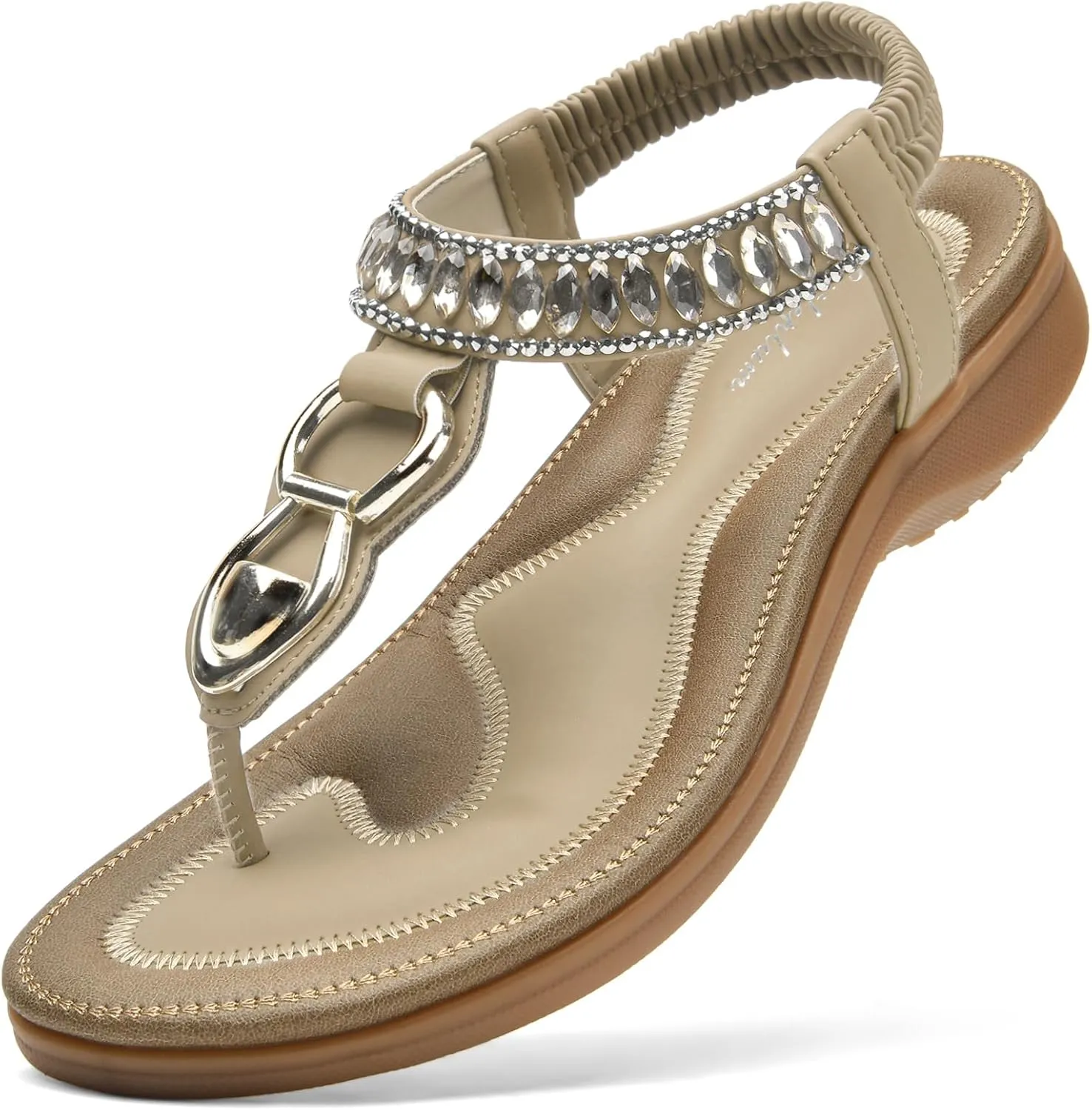 Littleplum Womens Sandals Comfort Arch Support Sandals Summer Walking Shoes Casual Ankle Elastic Flip Flops Shoes