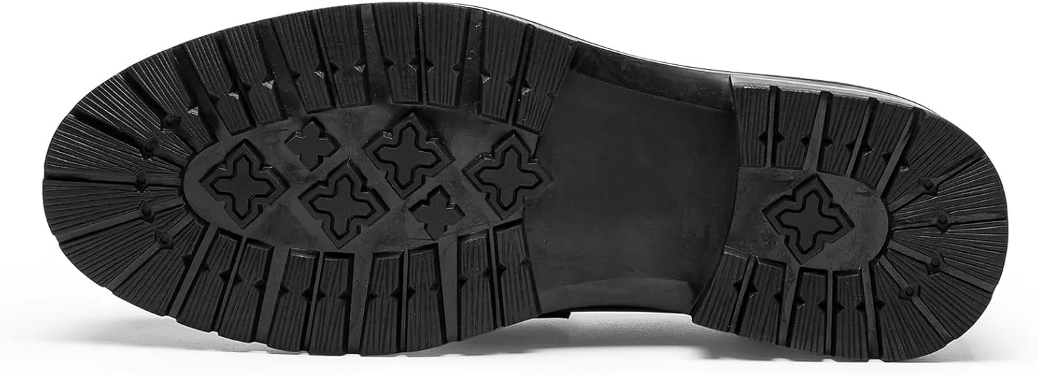 Loafers for Men - Platform Penny Loafers in Genuine Leather | Thick Sole Dress Shoes with Coin Slot Detail