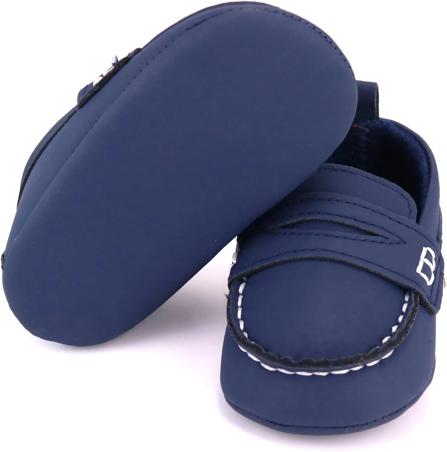 LONSOEN Baby Boys Girls Penny Loafers Infant Toddler Moccasins Soft Soles Dress Shoes