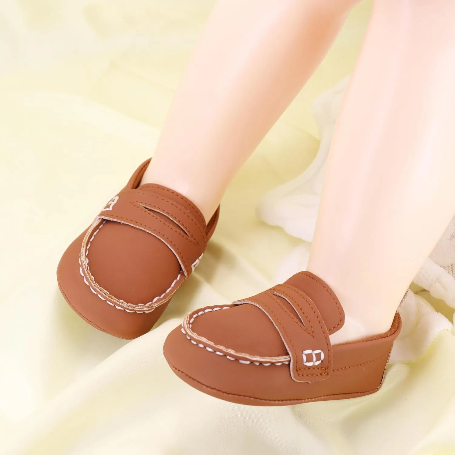 LONSOEN Baby Boys Girls Penny Loafers Infant Toddler Moccasins Soft Soles Dress Shoes
