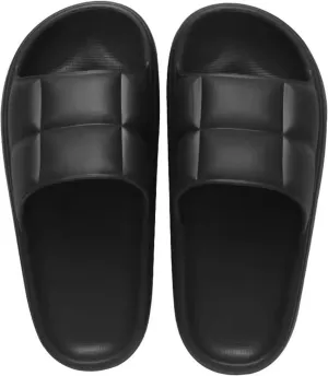 LUCBEI Shark Slippers Thick Bottom Slippers Men and Women Summer Home Couple Soft Bottom Slippers Bathroom Bath Fashion Cool Outdoor Slippers Tide Men Summer Sandals (Color : Black, Size : 44-45)