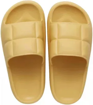 LUCBEI Shark Slippers Thick Bottom Slippers Men and Women Summer Home Couple Soft Bottom Slippers Bathroom Bath Fashion Cool Outdoor Slippers Tide Men Summer Sandals (Color : Yellow, Size : 35-36)