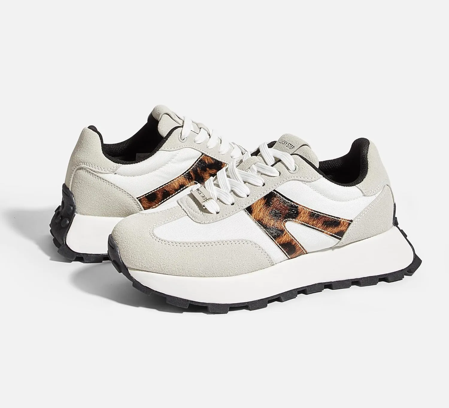 LUCKY STEP Women's Platform Fashion Sneakers Retro Classic Trainers Casual Lace-up Stylish Tennis Running Walking Shoes