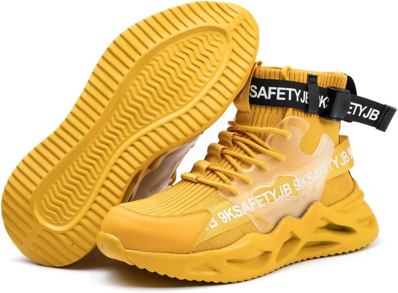 Luolocsn Work Boots Safety Steel Toe Shoes for Men and Women Slip Resistant Lightweight Breathable Industrial & Construction Sneakers
