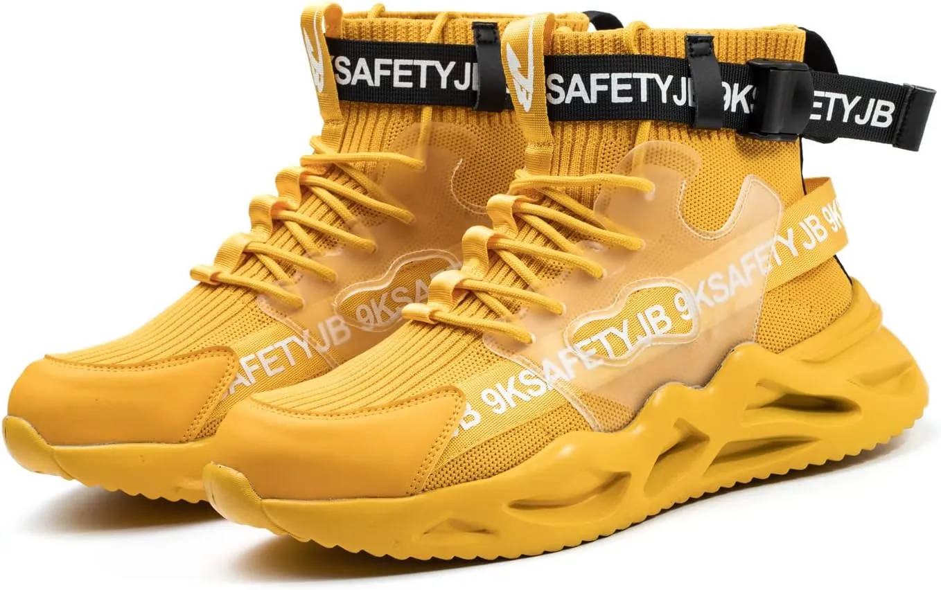 Luolocsn Work Boots Safety Steel Toe Shoes for Men and Women Slip Resistant Lightweight Breathable Industrial & Construction Sneakers