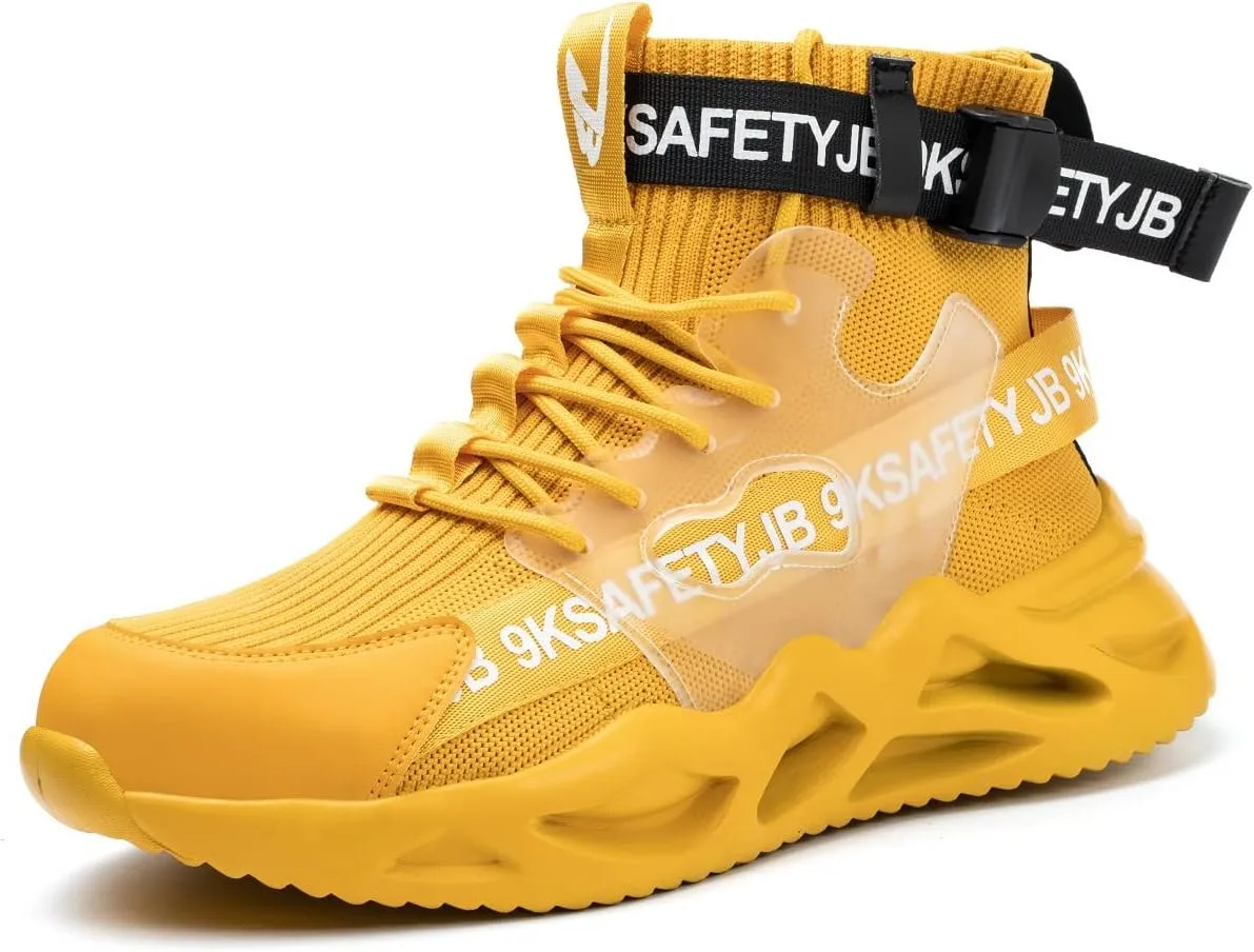 Luolocsn Work Boots Safety Steel Toe Shoes for Men and Women Slip Resistant Lightweight Breathable Industrial & Construction Sneakers