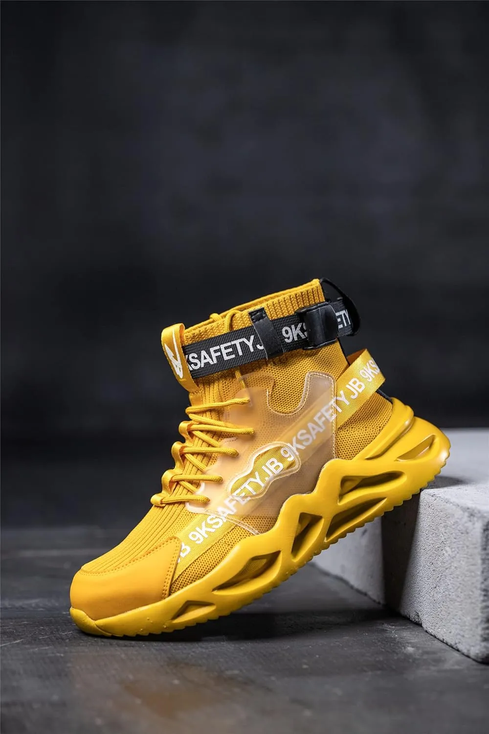 Luolocsn Work Boots Safety Steel Toe Shoes for Men and Women Slip Resistant Lightweight Breathable Industrial & Construction Sneakers