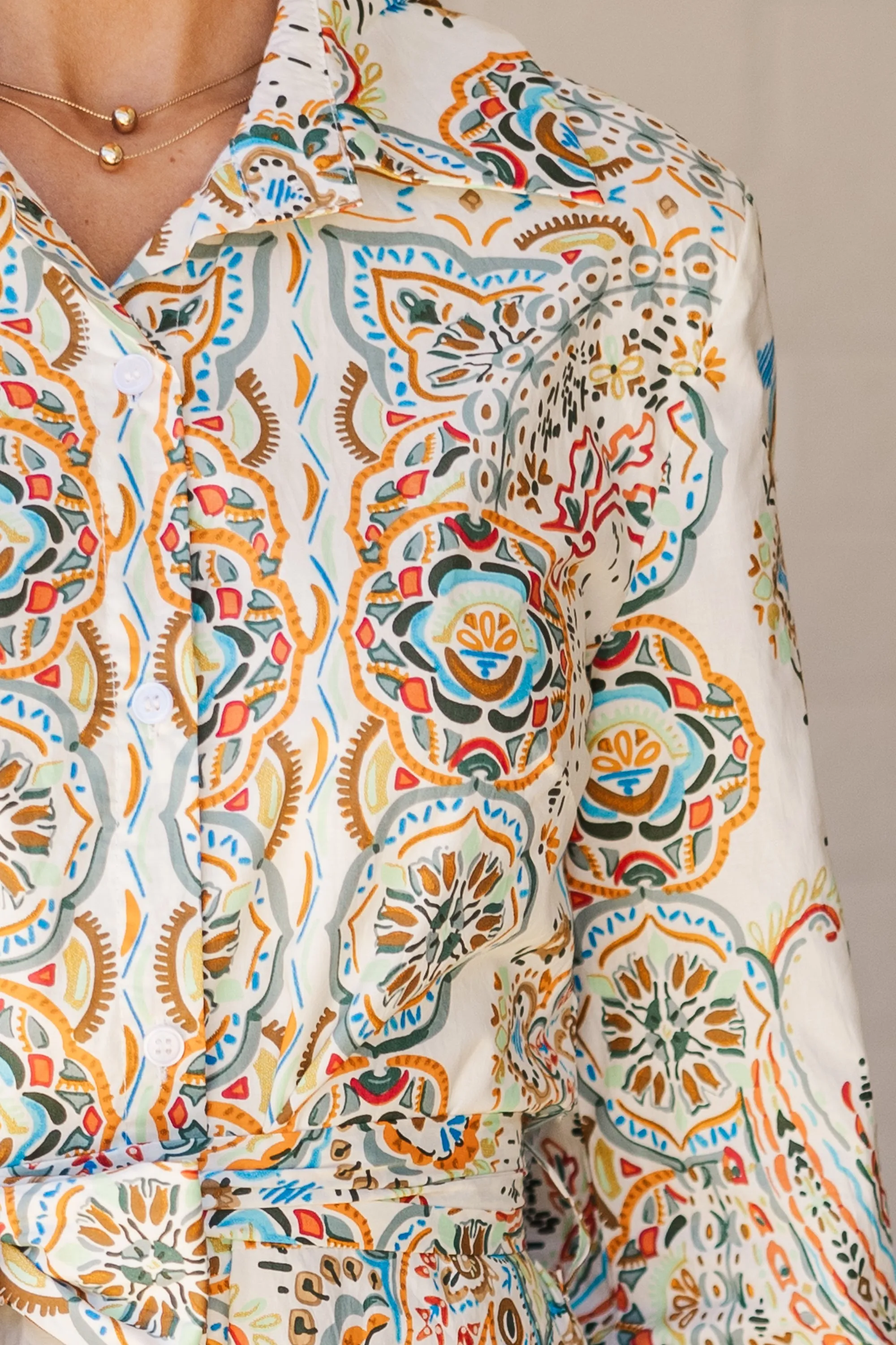 Make Me Feel Joy Cream Multi Paisley Midi Dress