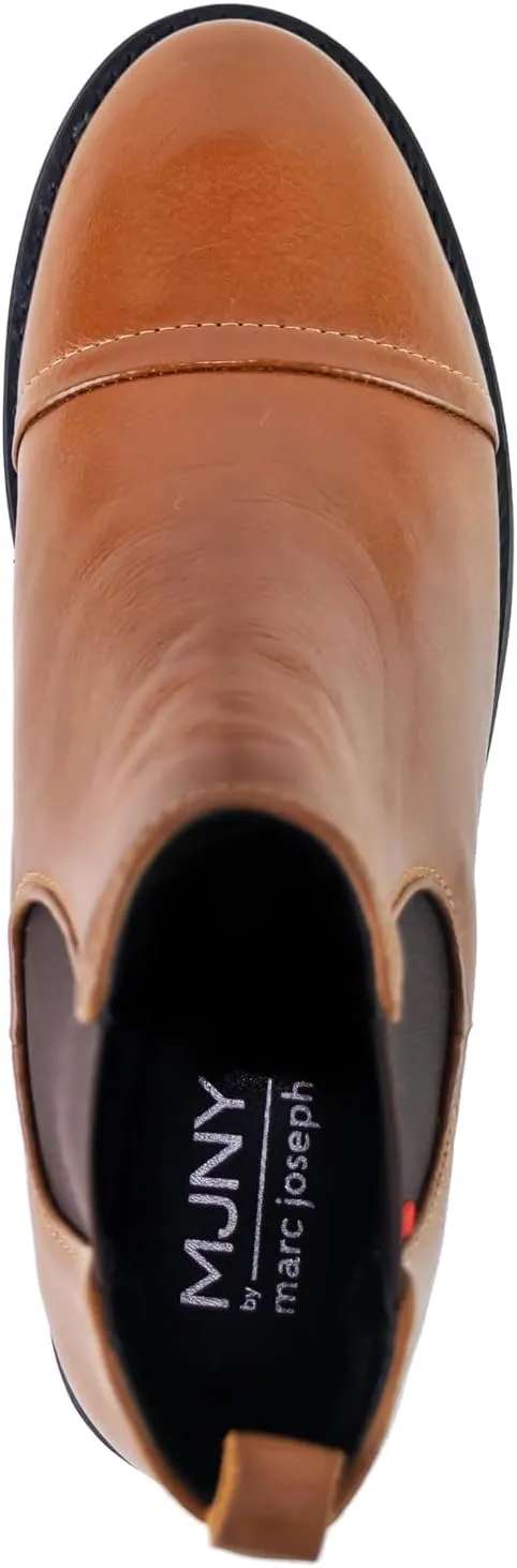 Marc Joseph New York Womens Casual Comfortable Genuine Leather Chelsea Ankle Boots Classic Fashion Captoe Slip On Ladies Fall Winter Boots