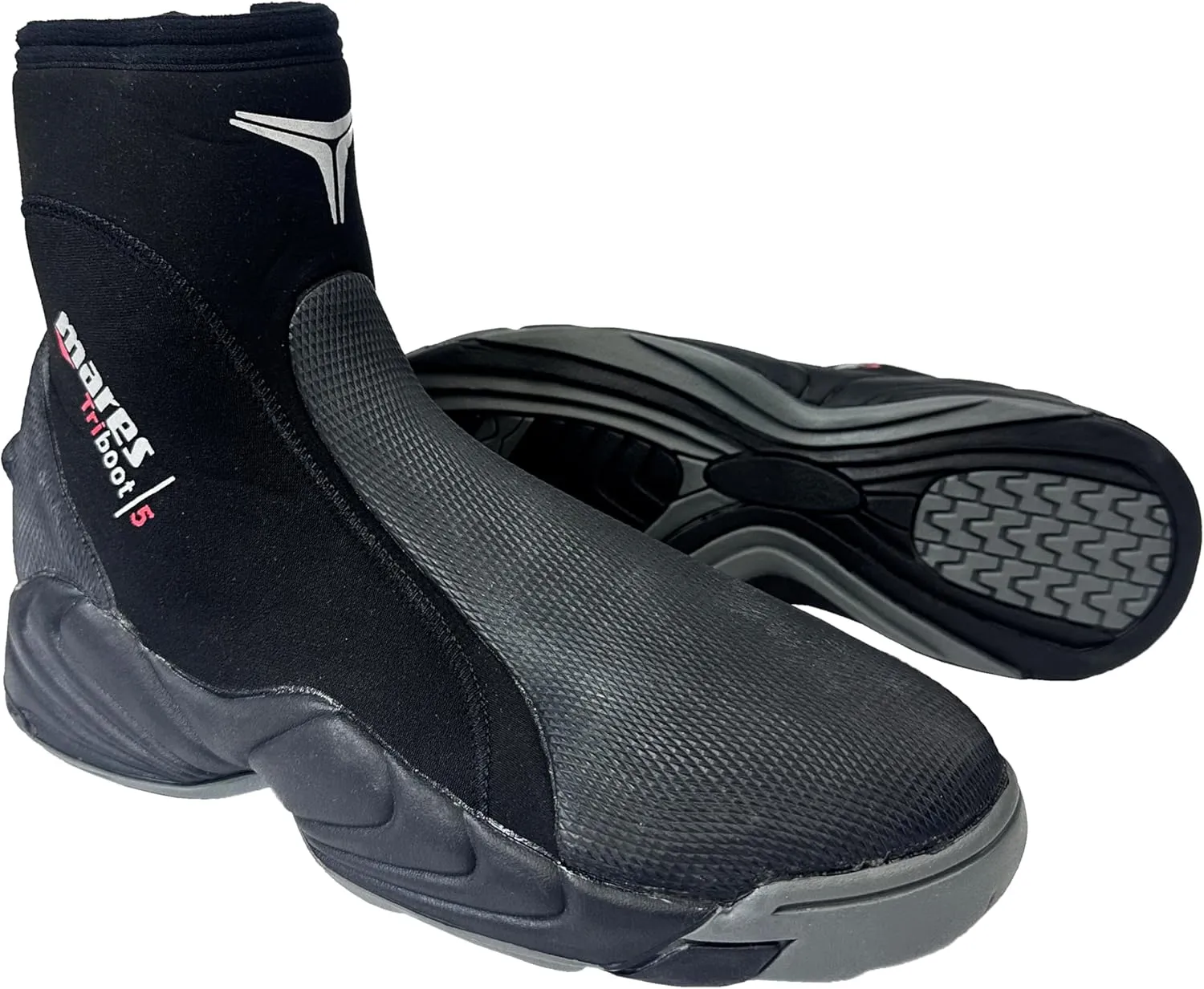 Mares Adult Trilastic 5mm Neoprene Scuba Diving Boots for Men & Women - Reinforced Toe & Heel, Rubber Sole & Side Zip