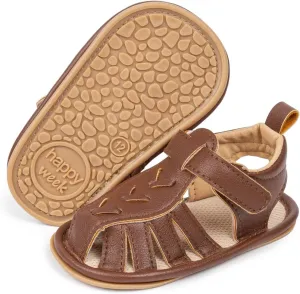 Meckior Baby Infant Boy Girl Sandals Newborn Non-Slip Soft Rubber Sole Sandals for Baby Boys Open-Toe Outdoor Casual Summer First Walkers Shoes