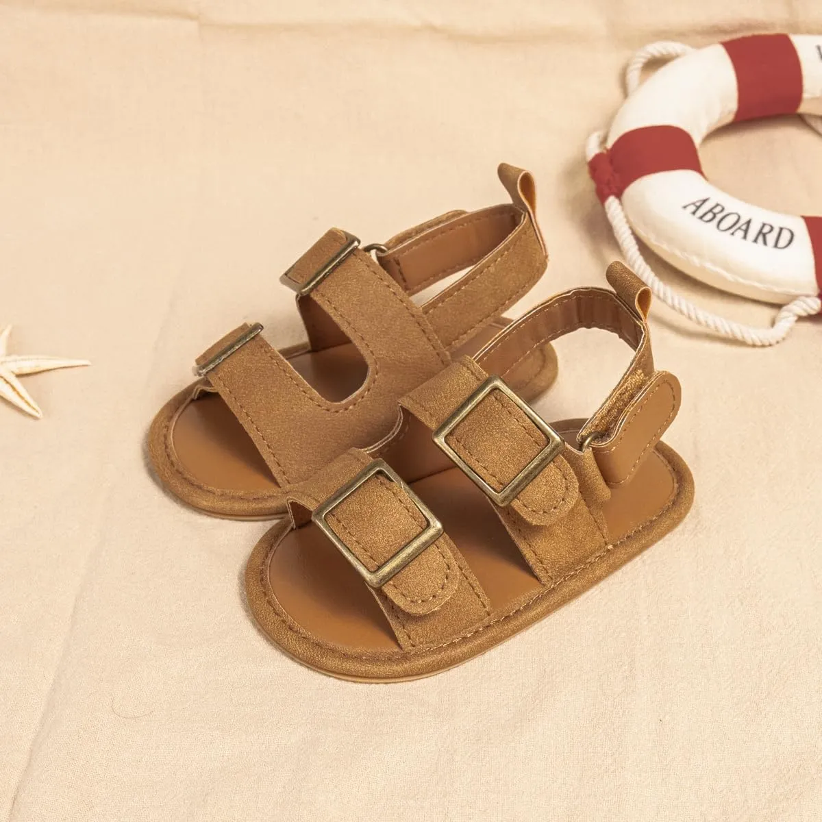 Meckior Baby Infant Boy Girl Sandals Newborn Non-Slip Soft Rubber Sole Sandals for Baby Boys Open-Toe Outdoor Casual Summer First Walkers Shoes