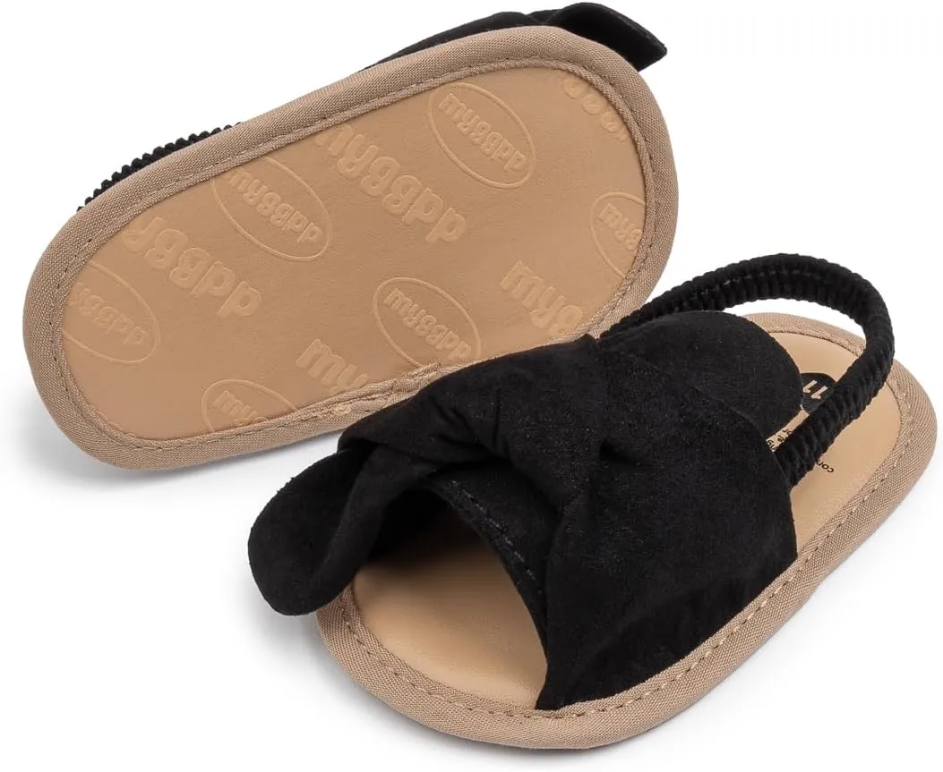 Meckior Infant Baby Girls Boys Summer Sandals Open Toe Lace Princess Dress Wedding Flats Shoes Newborn Toddler Soft Non-slip Sole First Walker Crib Shoes