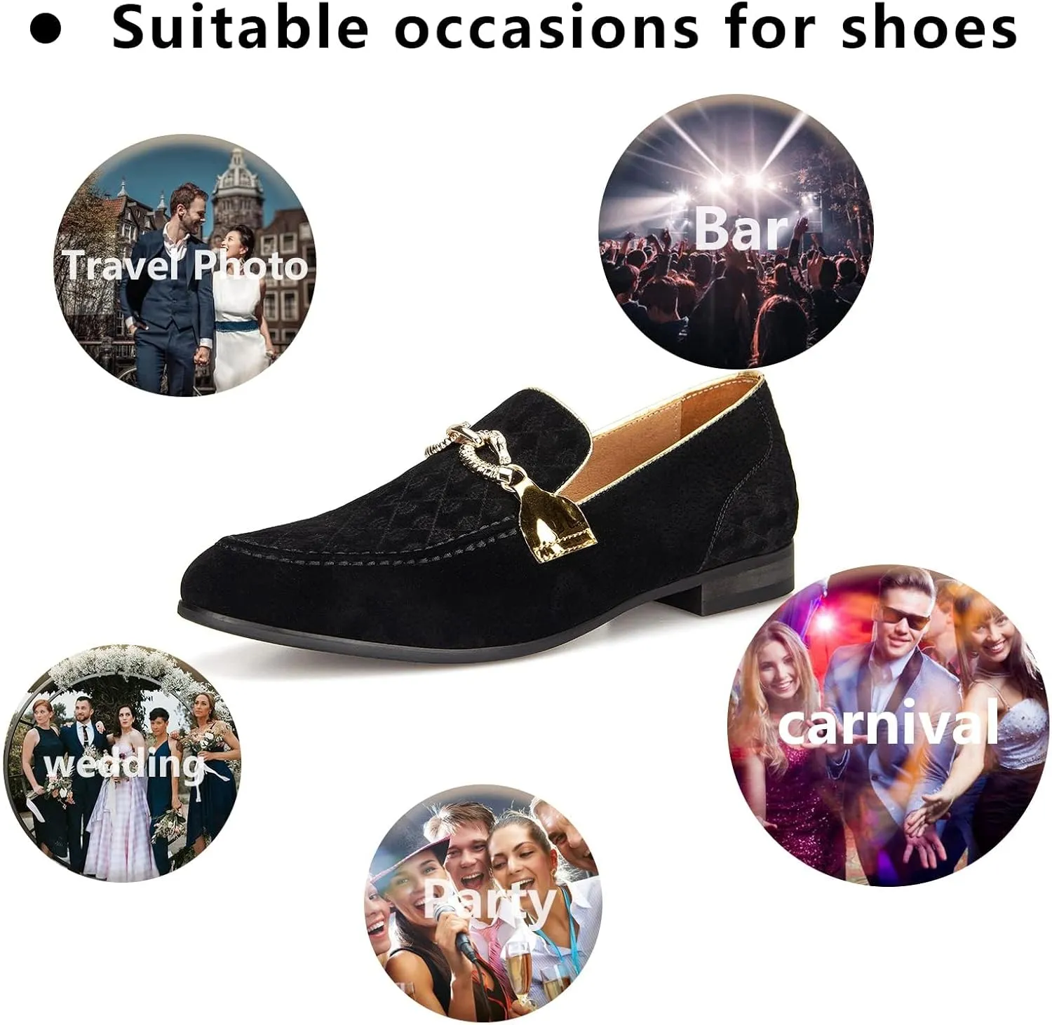 Meijiana Men's Fashion Classic Faux Leather Loafers and Weeding Dress Shoes for Men