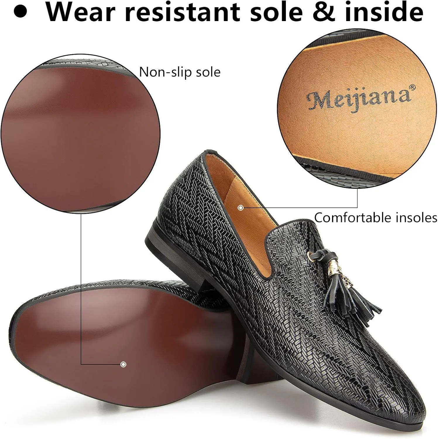 Meijiana Men's Fashion Classic Loafers Luxury Loafer Shoes and Weeding Dress Shoes for Men