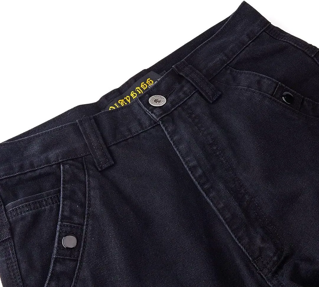 Men Baggy Jeans with Multi-Pocket Cargo Casual Loose Hip Hop Oversized Skateboard Demin Pants Blue Black
