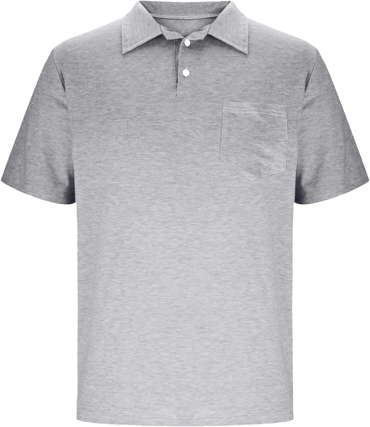 Men's Athletic Cotton Tops Short Sleeve Button Golf Polo Shirts Casual Moisture Wicking Collared T Shirts with Pocket