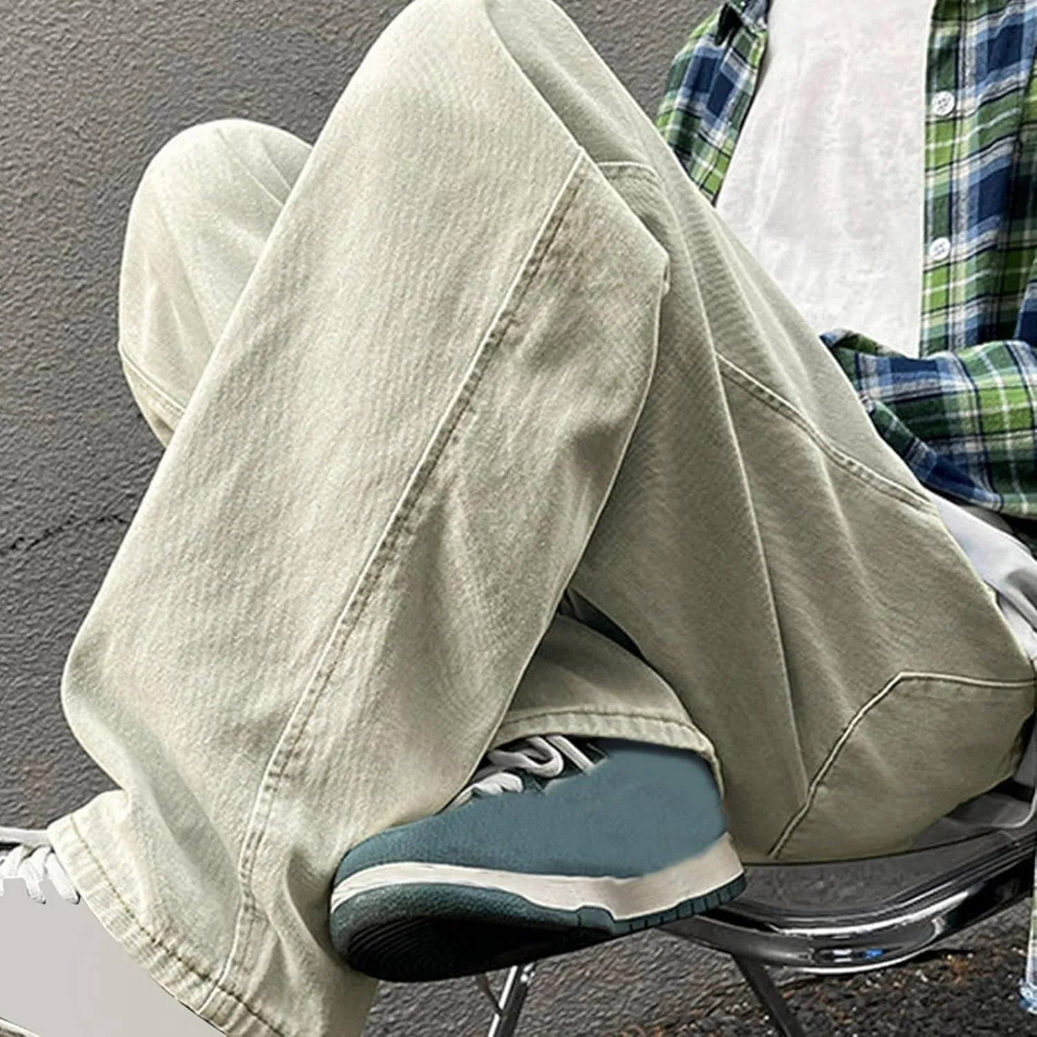 Mens Baggy Jeans Drawstring Vintage Y2k Skater Pants Casual Loose Fit Skateboard Denim Pants Baggy Streetwear Clothes