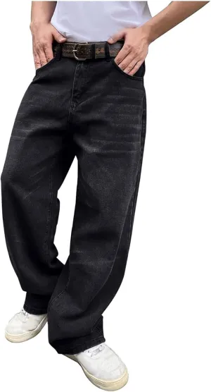 Mens Baggy Jeans for Men Women Y2k Skater Vintage Plain Pants 2023 Casual Wide Leg Jeans Loose Fit Denim Hip Hop Jeans