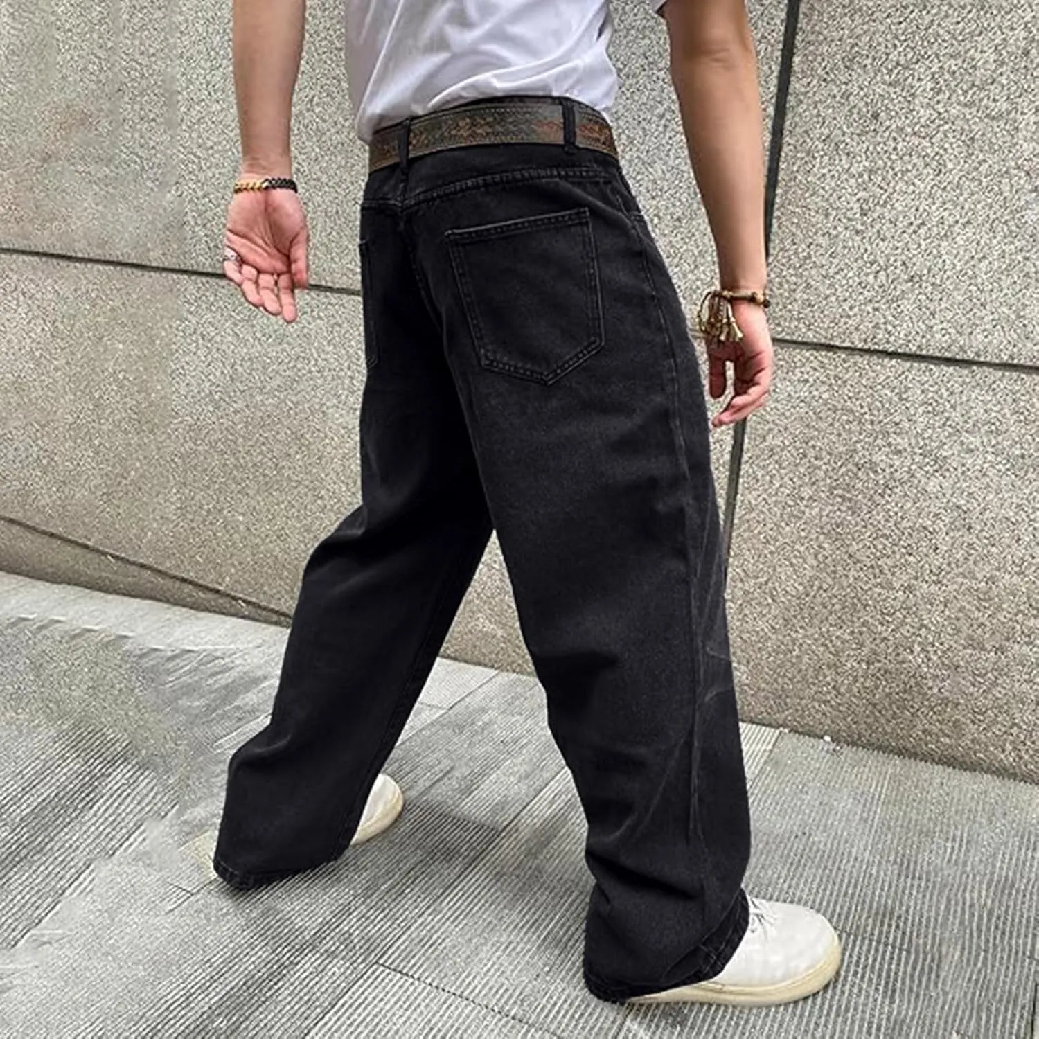 Mens Baggy Jeans for Men Women Y2k Skater Vintage Plain Pants 2023 Casual Wide Leg Jeans Loose Fit Denim Hip Hop Jeans
