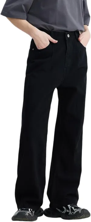 Mens Baggy Jeans Y2k Loose Fit Skater Jeans Casual Vintage Plain Wide Leg Grunge Pants Straight Leg Hip Hop Denim Jeans