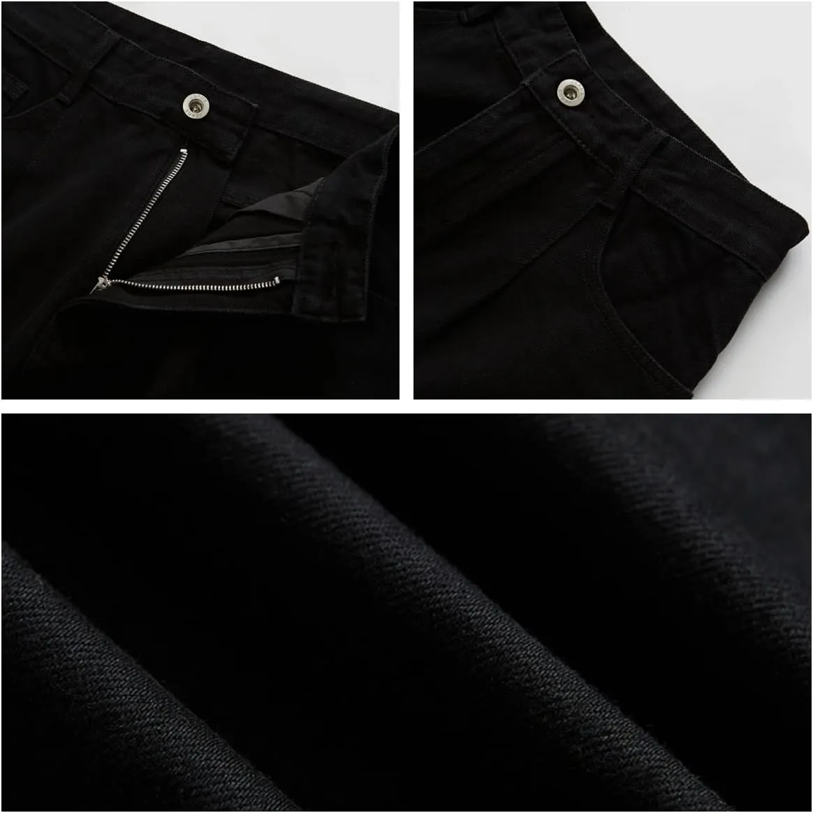 Mens Baggy Jeans Y2k Loose Fit Skater Jeans Casual Vintage Plain Wide Leg Grunge Pants Straight Leg Hip Hop Denim Jeans