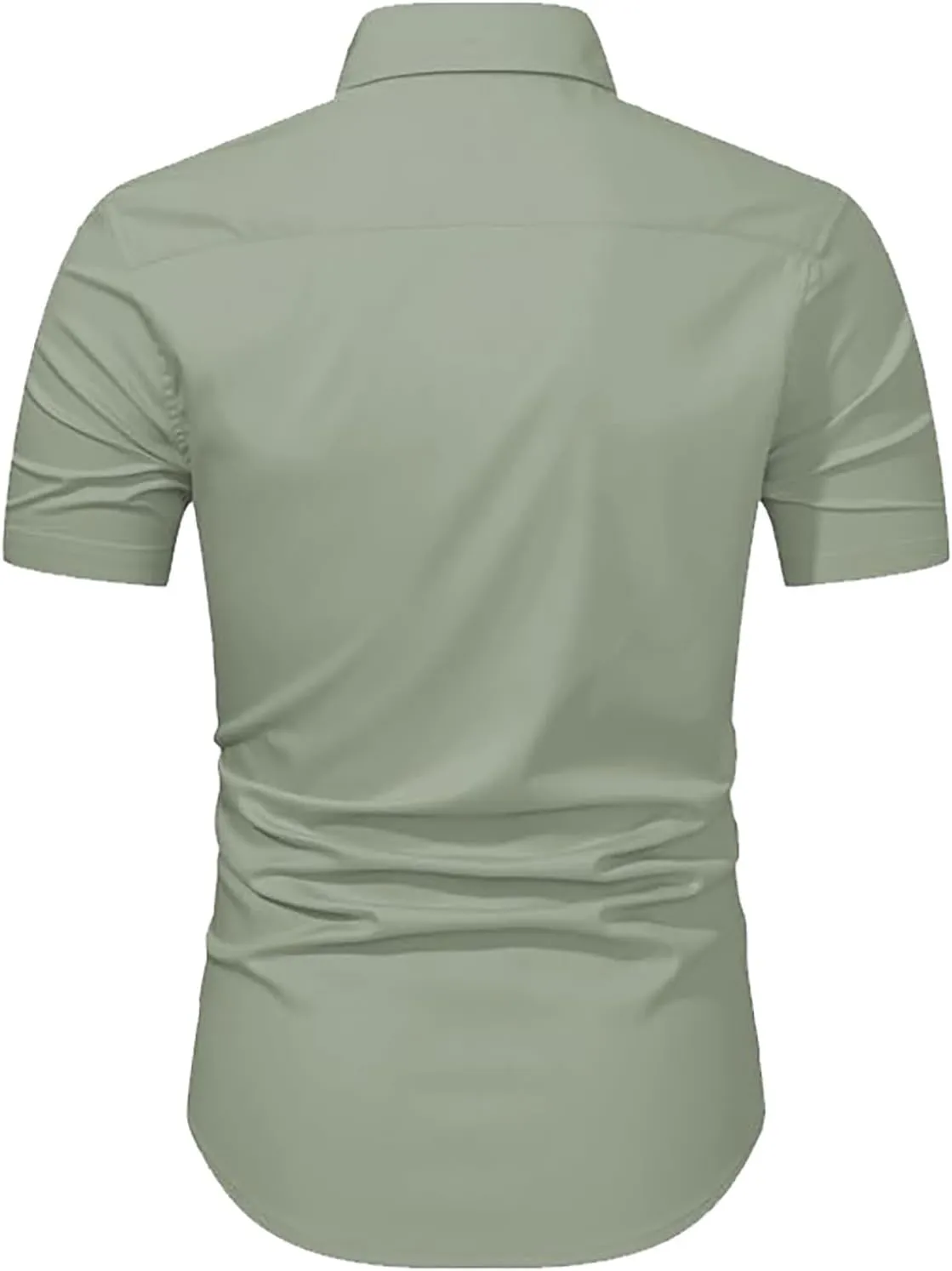 Mens Casual Button Down Shirts Wrinkle-Free Short Sleeve Business Dress Shirt Summer Fashion Collared Vacation Blouse