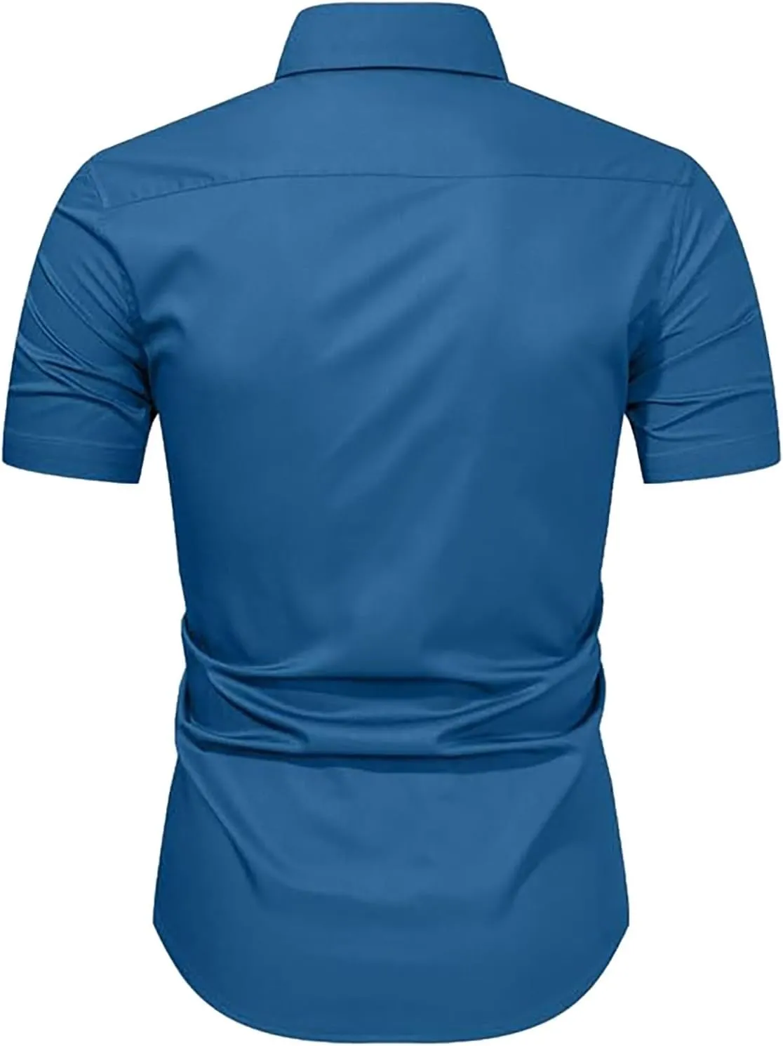 Mens Casual Button Down Shirts Wrinkle-Free Short Sleeve Business Dress Shirt Summer Fashion Collared Vacation Blouse
