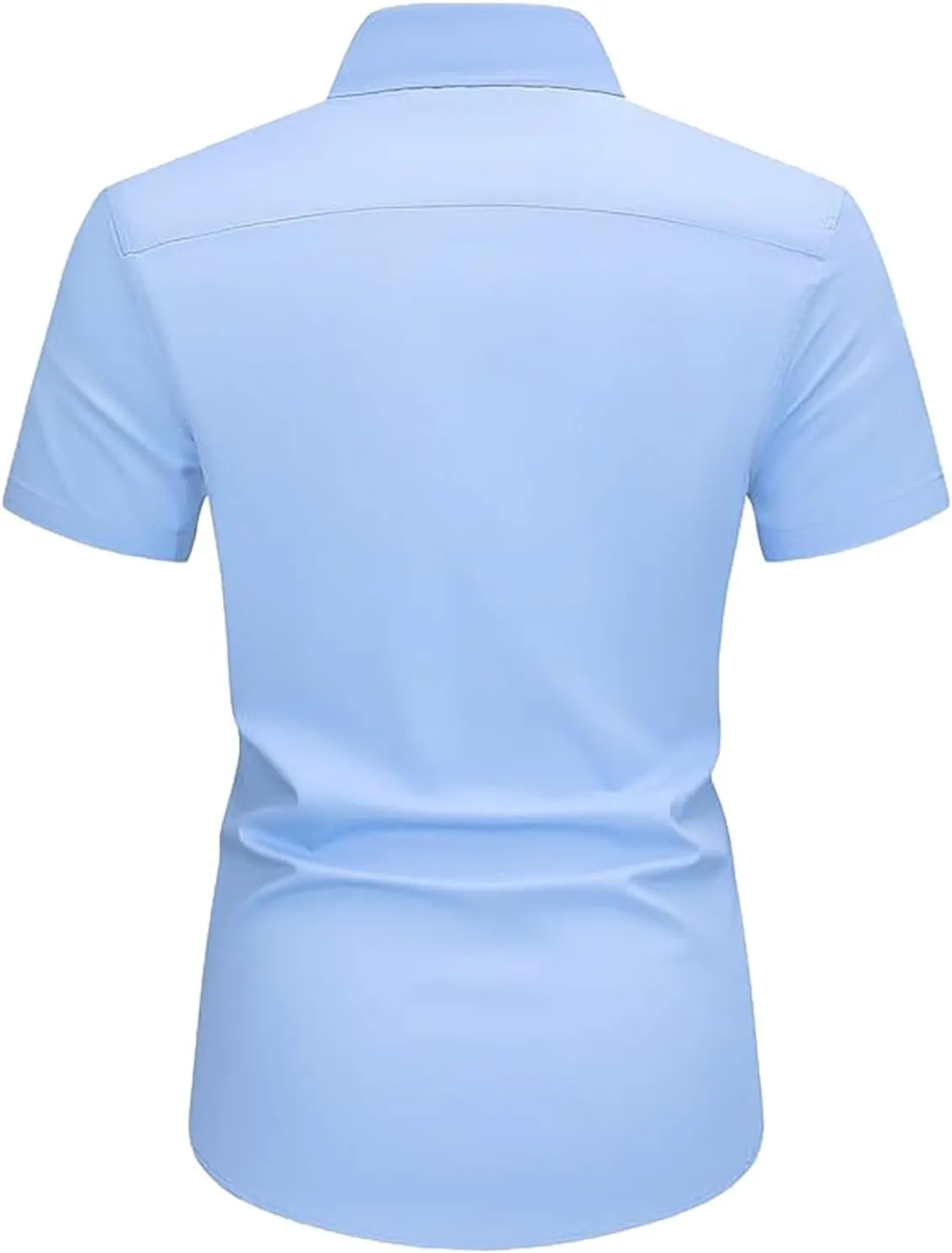 Mens Casual Button Down Shirts Wrinkle-Free Short Sleeve Business Dress Shirt Summer Fashion Collared Vacation Blouse