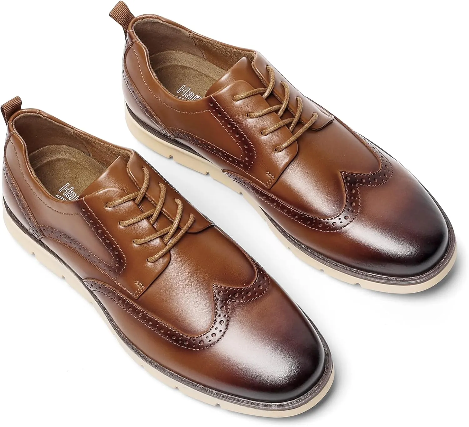 Mens Casual Dress Shoes Genuine Leather Plain Toe Mens Dress Sneakers Lightweight Comfortable Business Casual Oxford Shoes for Men