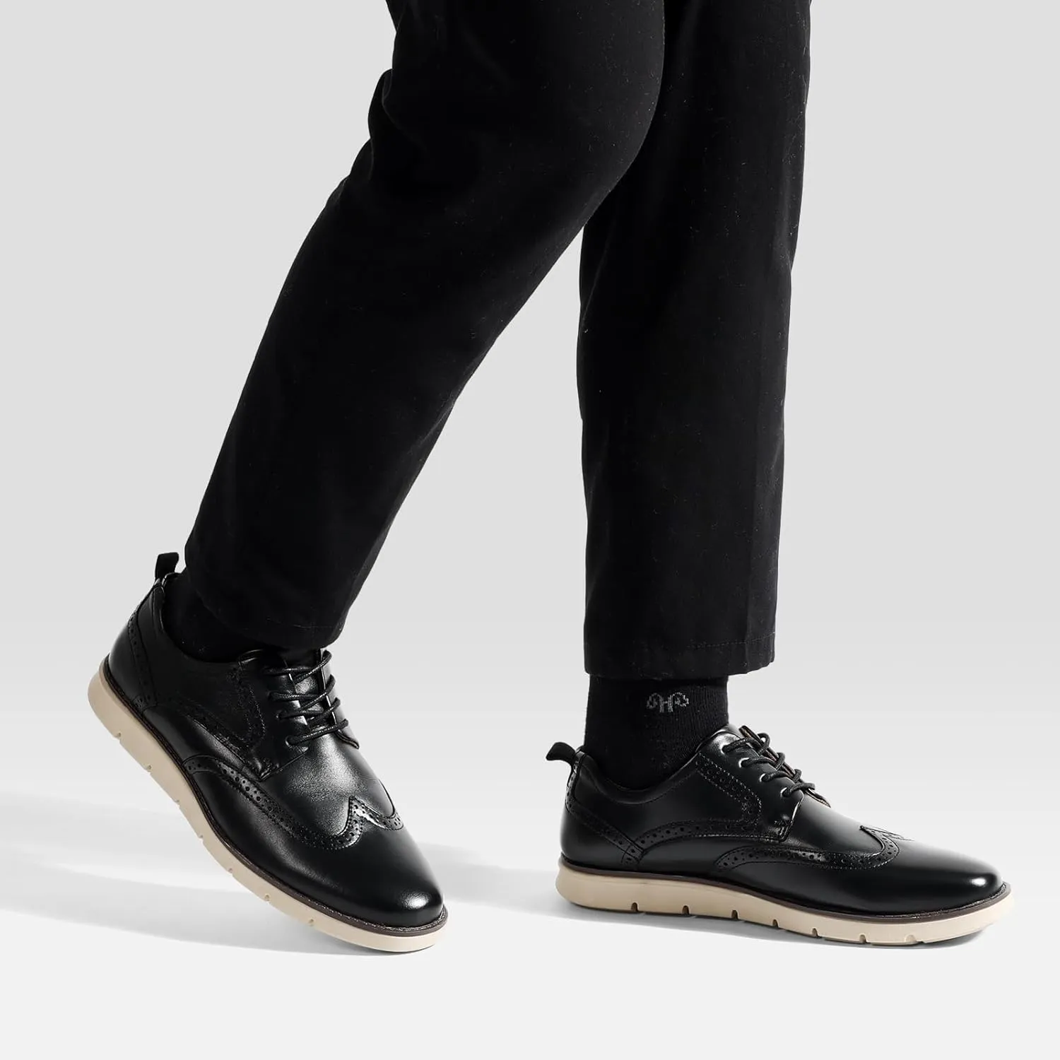Mens Casual Dress Shoes Genuine Leather Plain Toe Mens Dress Sneakers Lightweight Comfortable Business Casual Oxford Shoes for Men