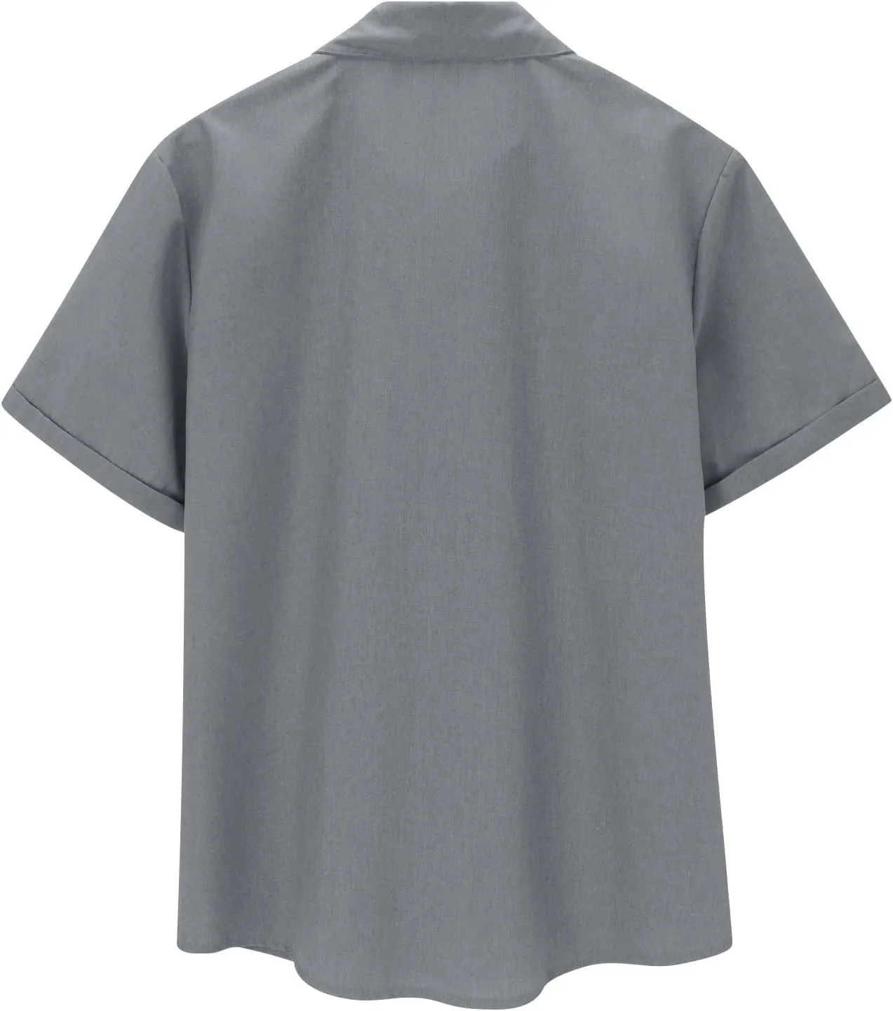 Men's Casual Linen Shirts Lightweight Short Sleeve Button Down Dress Shirt Summer Beach Lapel Collared Business Tops