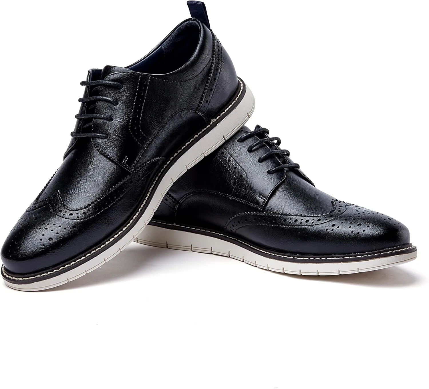 Men's Casual Oxfords Plain Toe Business Formal Dress Shoes Brown Black