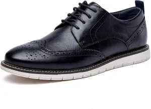Men's Casual Oxfords Plain Toe Business Formal Dress Shoes Brown Black