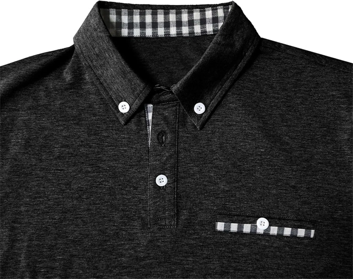 Mens Casual Slim Fit Polo Shirts Short Sleeve Classic Lapel Collar Quarter Button Tops Cotton Breathable Muscle Shirt