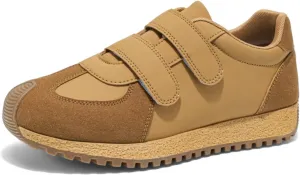 Men's Casual Sneakers with Adjustable Buckle Closure | Leather Upper & Anti-Slip Sole | Cushioned Comfort Design for Urban Commuting Light Outdoor and Daily Walking Low-Top Chunky