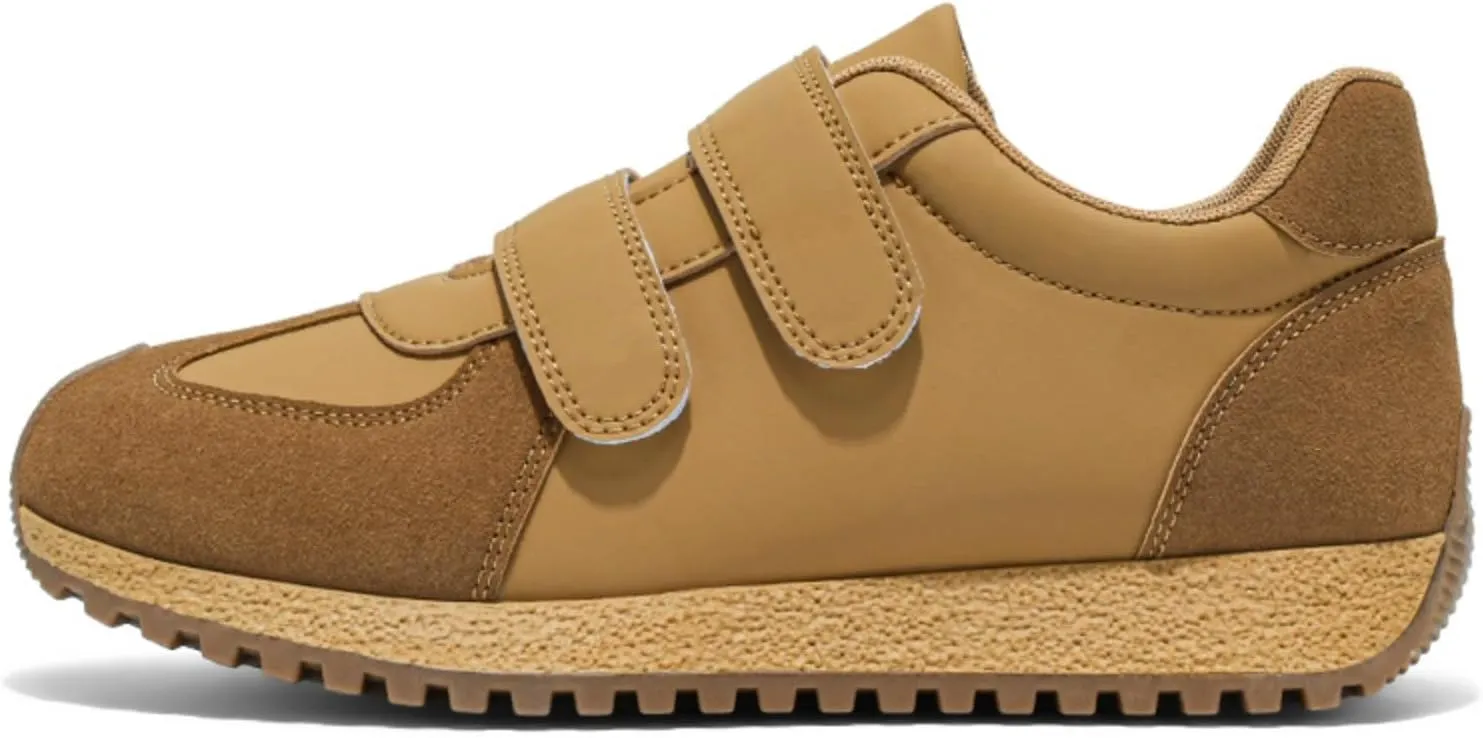 Men's Casual Sneakers with Adjustable Buckle Closure | Leather Upper & Anti-Slip Sole | Cushioned Comfort Design for Urban Commuting Light Outdoor and Daily Walking Low-Top Chunky