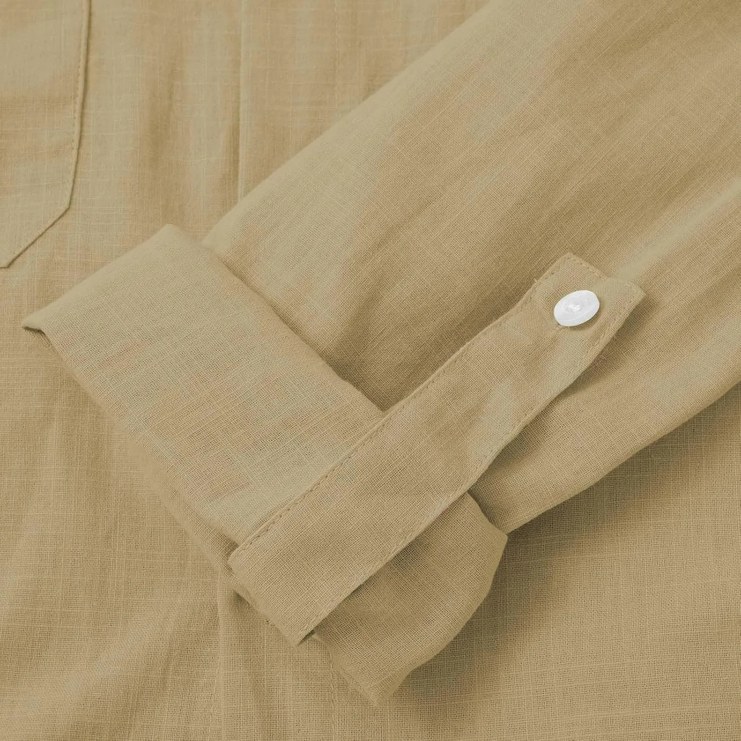 Men's Cotton Linen Shirts Retro Multi-Pockets Lapel Long Sleeve Workwear Breathable Quick Dry Summer Tropical Tops