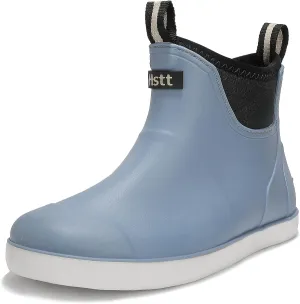 Men's Deck Boots Waterproof Fishing Rain Boots, Anti-Slip Rubber Boots Ankle Booties, High-Performance Footwear Chelsea Boots for Gardening Boating Camping Sailing