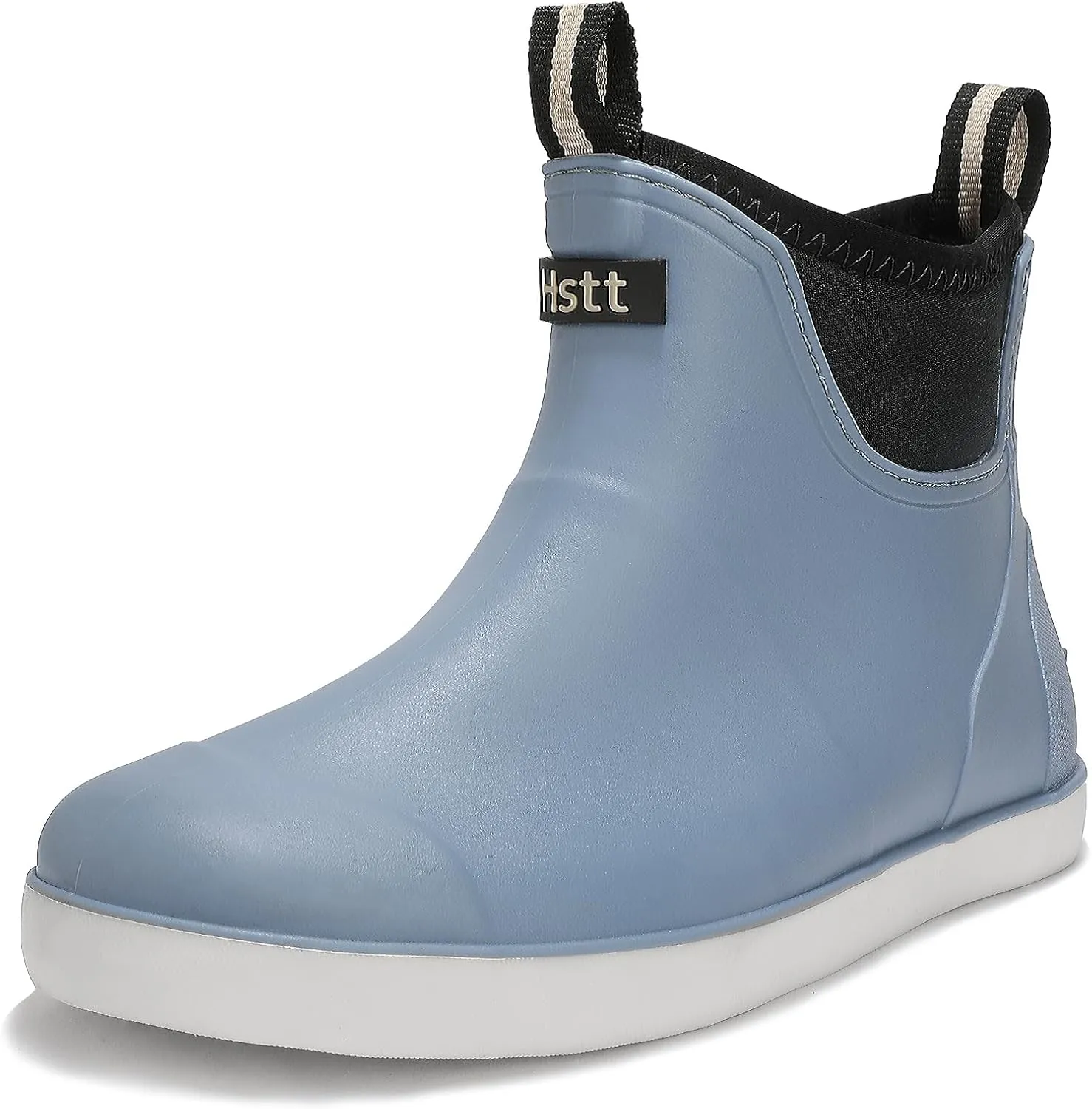 Men's Deck Boots Waterproof Fishing Rain Boots, Anti-Slip Rubber Boots Ankle Booties, High-Performance Footwear Chelsea Boots for Gardening Boating Camping Sailing