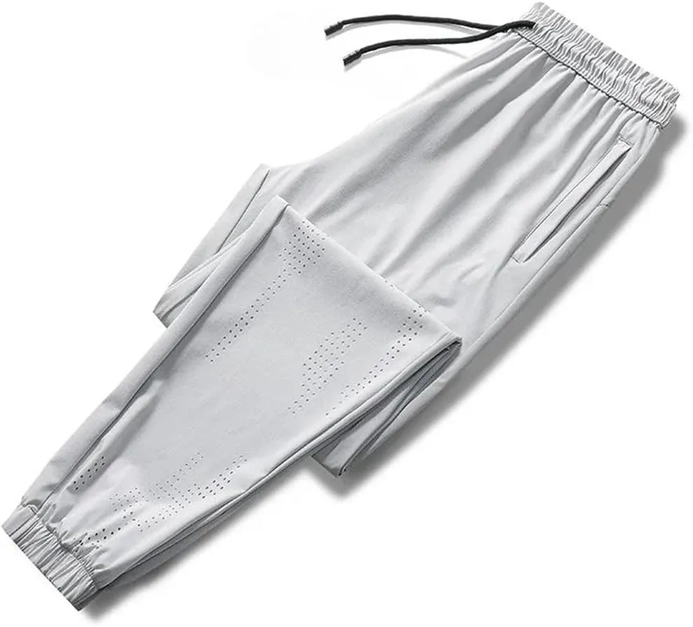 Men's Elastic High Waist Loose Trousers Pockets Casual Sweatpants Preppy Style Harem Pants