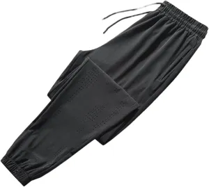 Men's Elastic High Waist Loose Trousers Pockets Casual Sweatpants Preppy Style Harem Pants