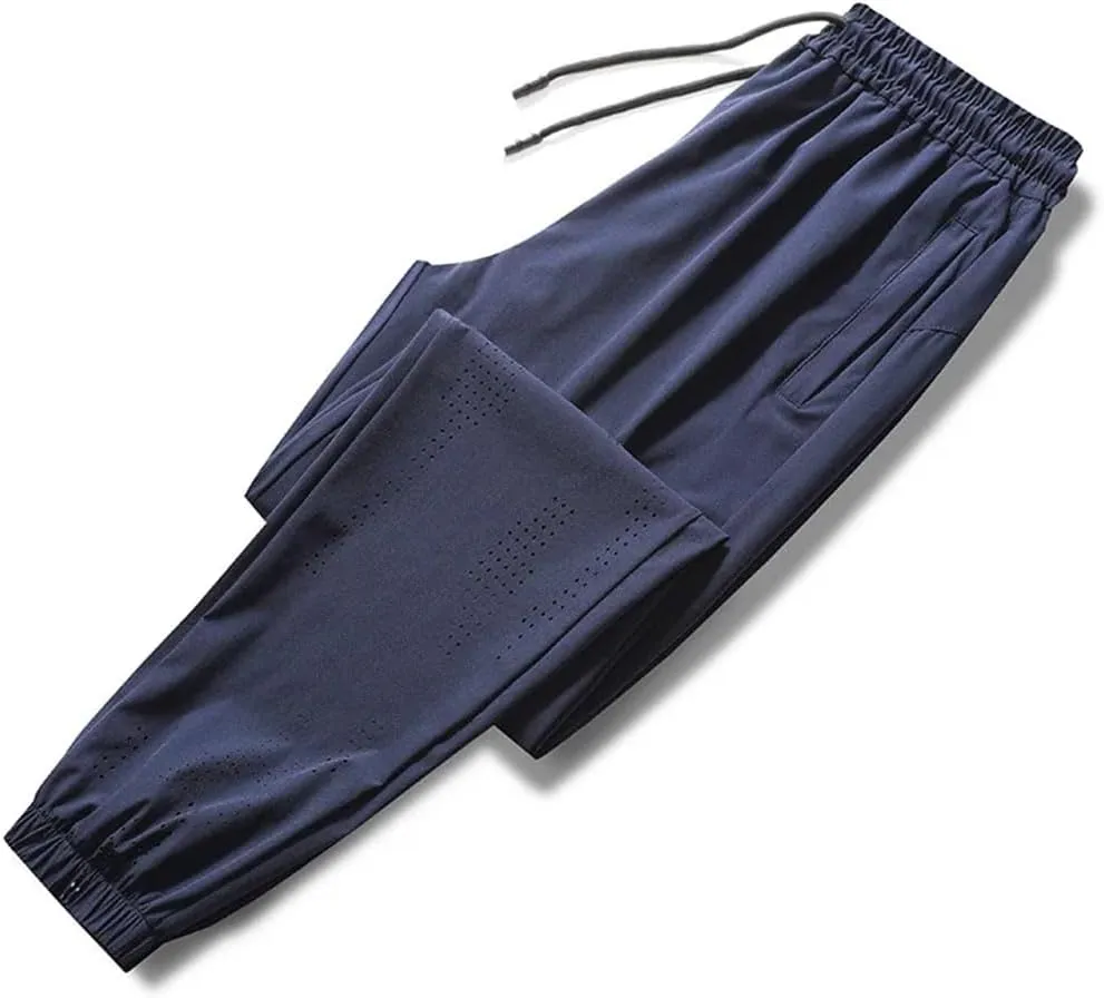 Men's Elastic High Waist Loose Trousers Pockets Casual Sweatpants Preppy Style Harem Pants