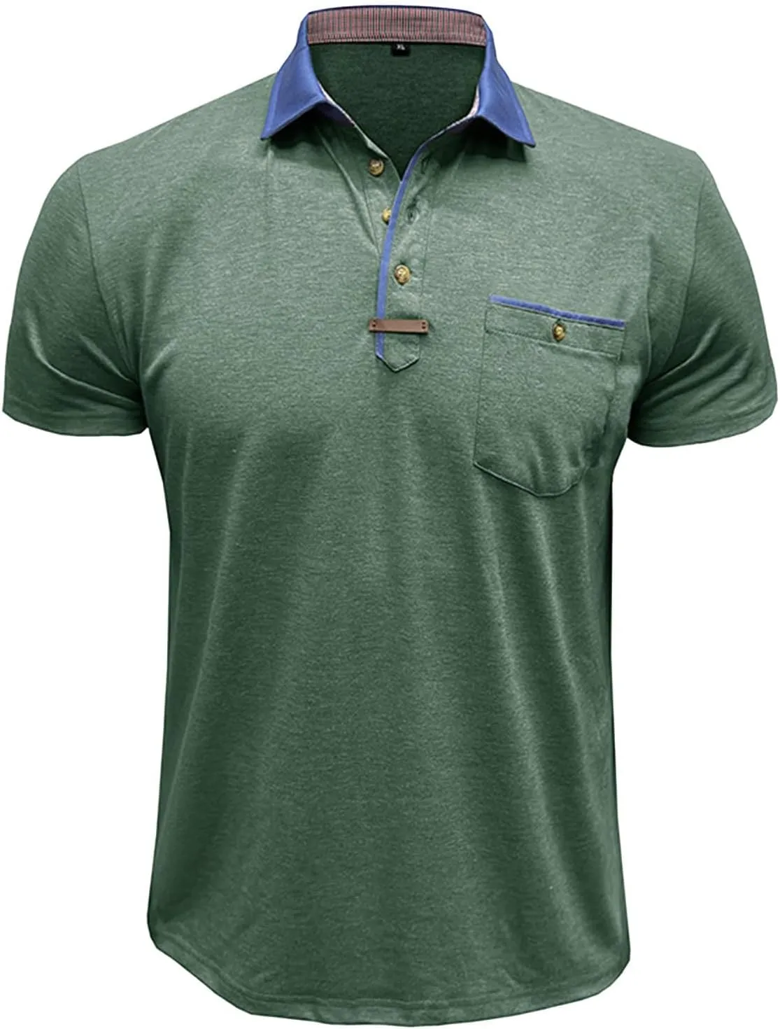 Mens Golf Polo Shirts Short Sleeve Moisture Wicking Cotton Golf Shirt Athletic Fashion Raglan Collared Pique T-Shirts